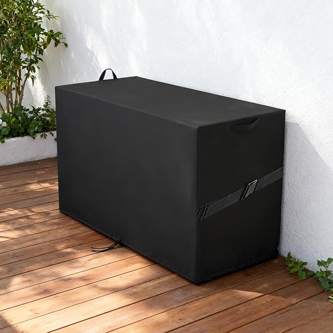 Outdoor Storage Box Cover，Waterproof Resin Storage Bin Cover Deck Box Covers-22.6"D x 52.8"W x 16.9"H