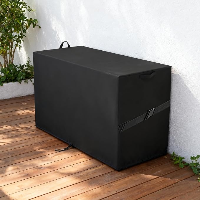 Outdoor Storage Box Cover，Waterproof Resin Storage Bin Cover Deck Box Covers-63 x 32 x 28 inches