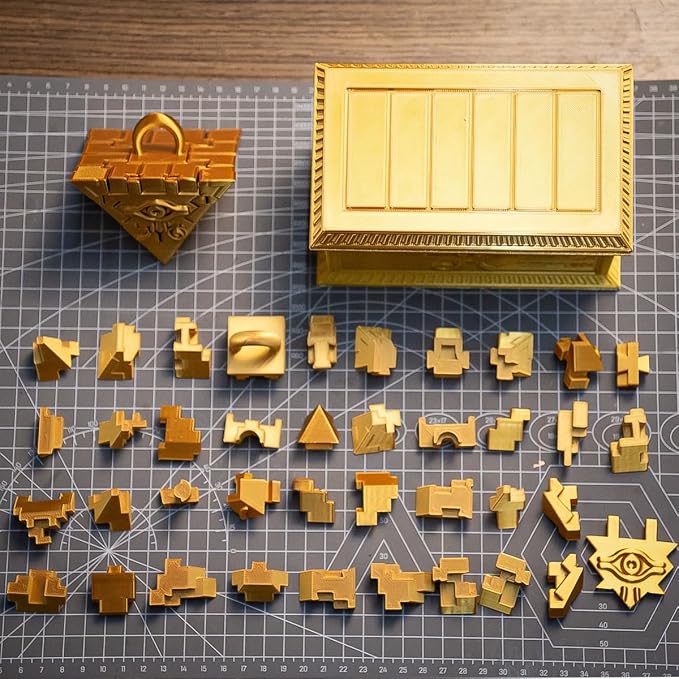 Millennium Sarcophagus Deck Box with Millennium Puzzle | Storage & Display Case | Cosplay Props Fan Gift