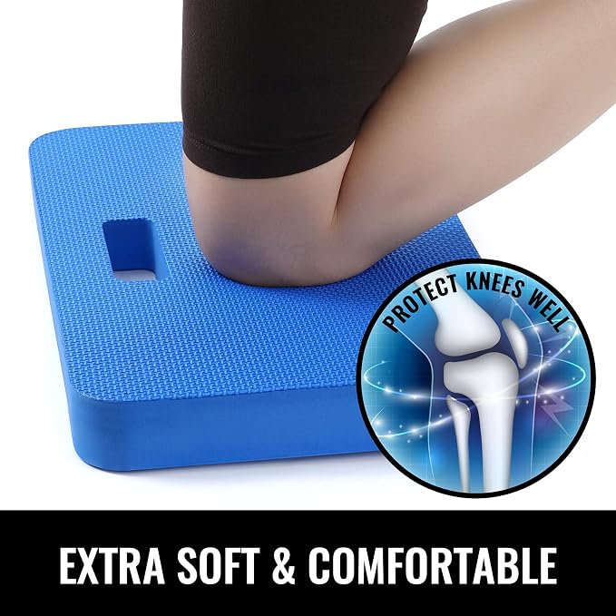 NETANY Extra Thick Kneeling Pad for Gardening, Comfortable Knee Pad Cushion, Extra Large Foam Kneeler Mat for Gardening, Baby Bath, Work, Exercise & Yoga, Mechanic, 17.8 x 11 x 1.5 in, Blue