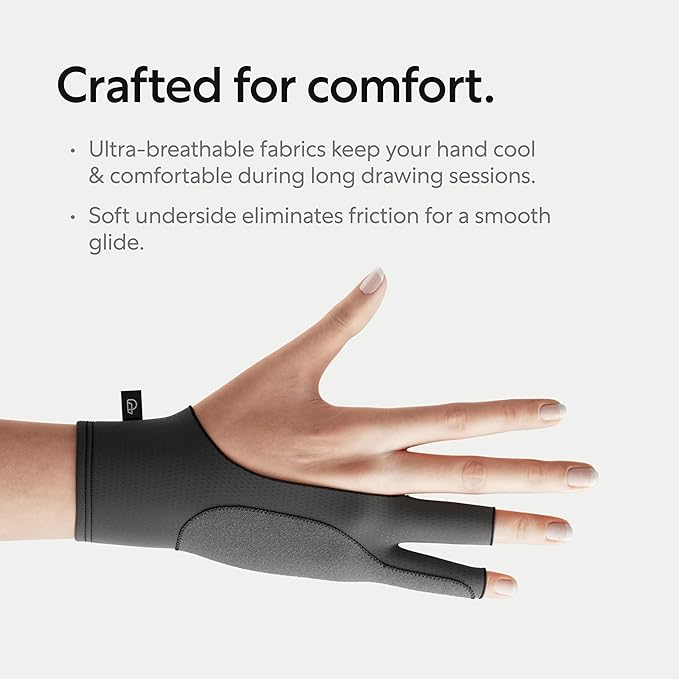 Paperlike Drawing Glove for iPad - Artist Glove for Drawing on Tablets (Right and Left Hand; 3 Sizes: S, M, L)