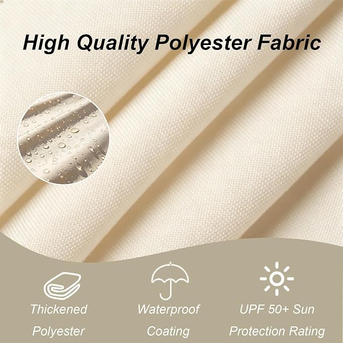 Cantilever Umbrella Replacement Canopy, Patio 8 Ribs Sun Umbrella Cover UV 50+ Protection Waterproof Cantilever for Garden, Backyard, Pool