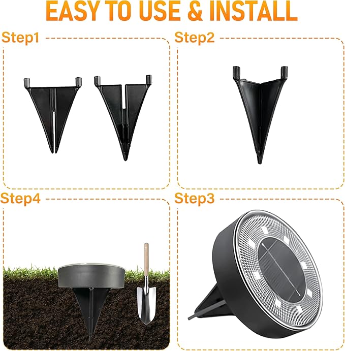 Siatom Solar Ground Lights 12 Pack, IP68 Waterproof Solar In-Ground Light for Outdoor, Flat Landscape Lighting, Garden Disc Light for Pathway, Walkway, and Yard - 12 Pcs (Blue)