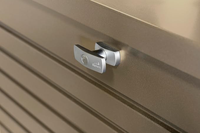 Biohort LeisureTime 210 Gallon Metal Deck Box, Bronze | 71 L x 31 W x 27.9 H, Durable Large Outdoor Storage, Locking, Waterproof, Soft Close, Tools, Cushions, Pool, 20 Year Warranty