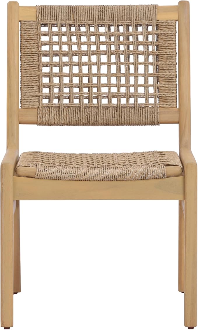 Christopher Knight Home Della Acacia Wood Dining Table Set for 6, 6 Piece Outdoor Dining Set with 70.75" Dinner Table, Bench and Armless Chairs, Patio Furniture Set for Dinner,Light Teak+Light Brown