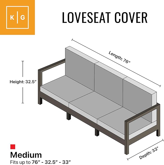 KHOMO GEAR Outdoor Loveseat Cover - Waterproof, Brown (76" x 32.5" x 33")