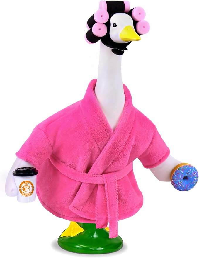 Lady Porch Goose Outfit Bathrobe Goose Outfit for 17/23" Outdoor Statue | Funny Porch Goose Outfits, Bathrobe Lawn Goose Outfit, Spring Summer Goose Outfit for 17/23" Lawn Geese for Garden Decoration