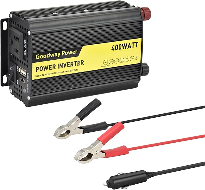 Compact and Lightweight Modified sine Wave Power Inverter DC12V to AC110-120V 60Hz with Rated Output Power 100W,200W, 300W, 400W for Choice((400, Watts)