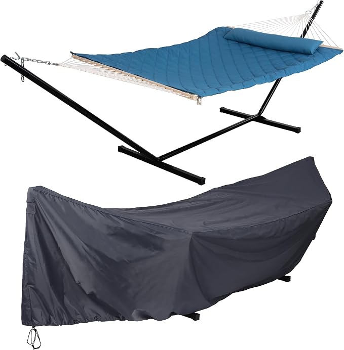 ANOW 2pk - Rope Hammock with 12 Feet Stand + 1 Hammock Cover