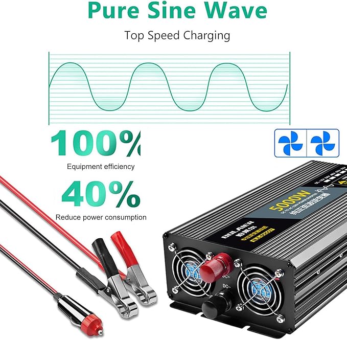 Pure Sine Wave Inverter 2500W 4000W 5000W 6000W 8000W 10000W 12000W Car Power Inverter DC 12V 24V 48V 60V 72V to 110V 120V 220V 230V 240V AC Voltage Converter Transformer Vehicle Adapter(12000W,48Vto1