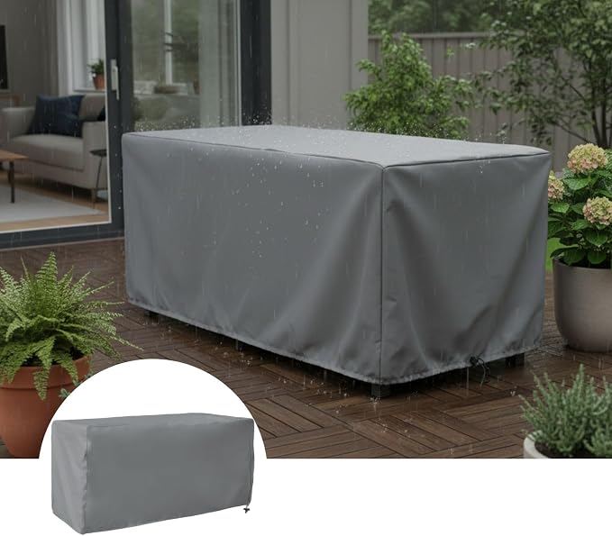 Outdoor Deck Box Cover for Patio Storage Box Protection with Secure Fit, 123x62x55 cm and 158x76x69 cm Options