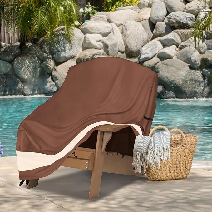 Patio Adirondack Chair Cover 30 x 34 x 36 inch,Waterproof Heavy Duty Outdoor Chair Covers,Adirondack Chair Covers for Outdoor Chair,Brown & Beige
