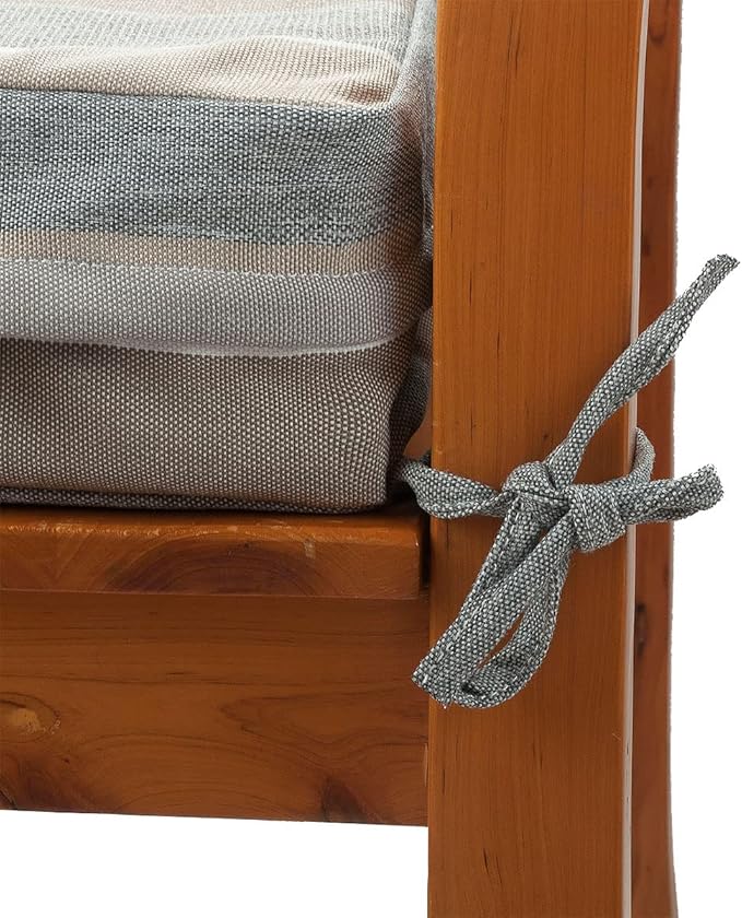 FUNHOME Outdoor Bench Cushion Cover 48 x18 x 3 inch,Water Resistant Cover with Zipper&Ties,Fade-Resistant Slipcover,Patio Porch Swing Cushion Cover Replacement Only,No Insert(Gray Stripe)