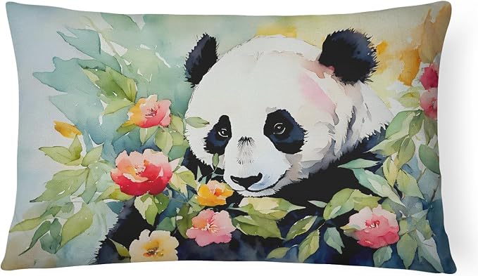 Caroline's Treasures DAC2968PW1216 Panda Throw Pillow Machine Washable, Indoor Outdoor Decorative Pillow for Couch, Bed or Patio, 12HX16W
