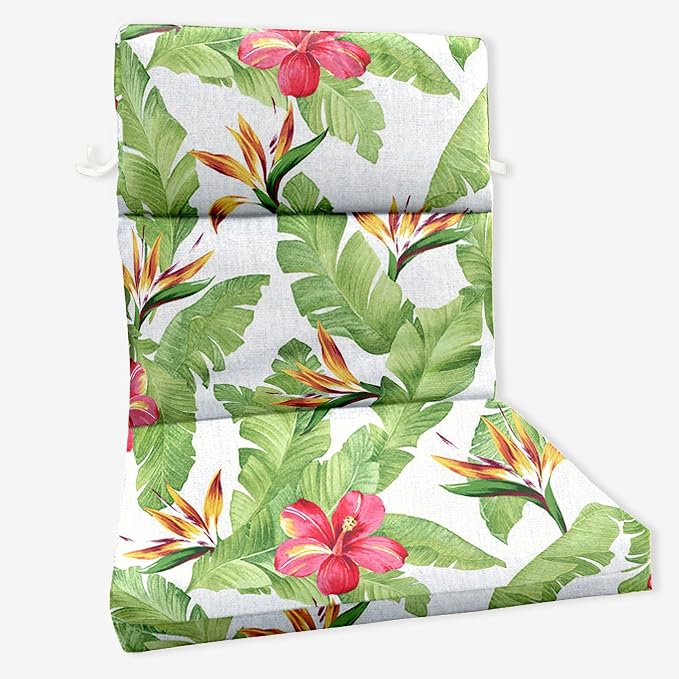 BrylaneHome Bh Performance Universal Chair Cushion - Hibiscus