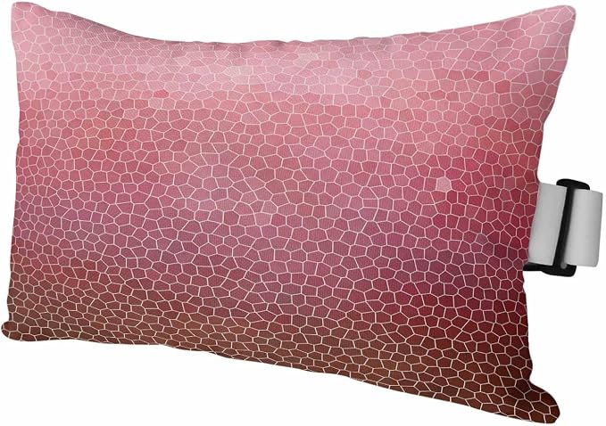 Chaise Lounge Headrest Pillow 1 Pack, Red Ombre Waterproof Chair Pillows with Insert & Adjustable Elastic Strap for Beach Pool Recliner, Geometric Stained Glass Outdoor Patio Pillow
