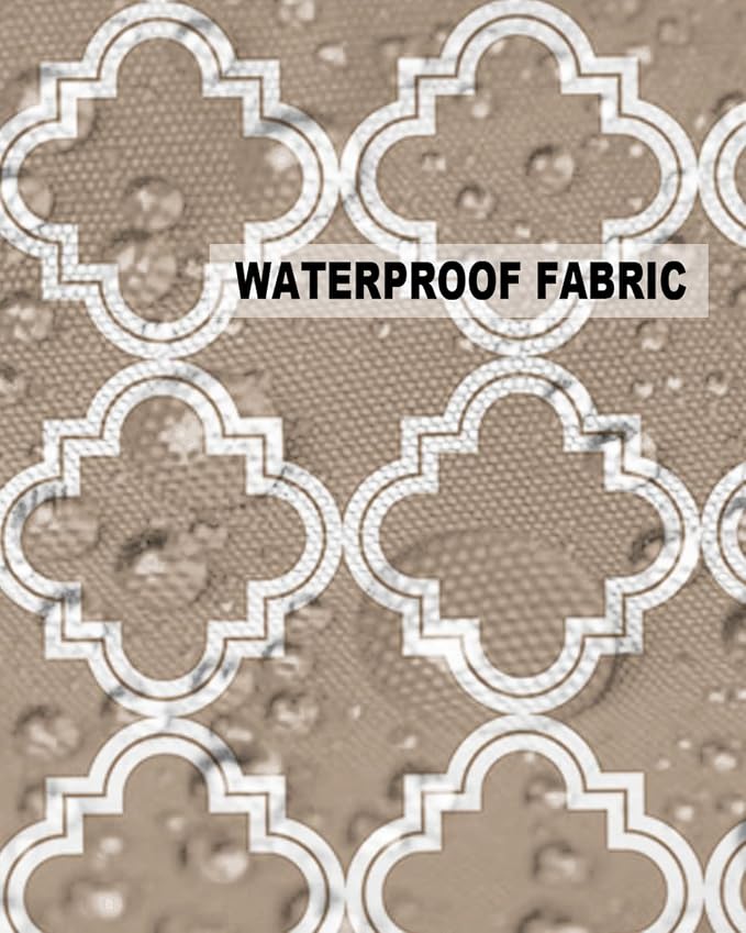 Outdoor Waterproof Pillow Covers for Patio Furniture Moroccan Pattern Decorative Throw Pillow Cover Beige Pillowcases Set of 2 Cushion Case for Sofa Couch Chair Home Decor 20x12 inch