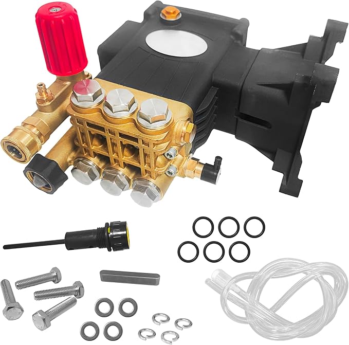 4300 PSI Pressure Washer Pump, 1" Shaft, Commercial Replacement Pump | Professional Cleaning Performance • Long Service Life • 2800PSI-4300 PSI,4.0 GPM • Triplex Plunger Pump for Gas Power Washers