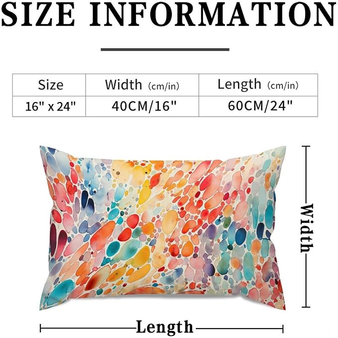 Make It Rain Fiesta Lumbar Pillow Cases Rainbow Colorful Throw Pillow Cover Abstract Square Couch Sofa Cushion Covers for for Couch Sofa Bed Living Room Decor 16x24in