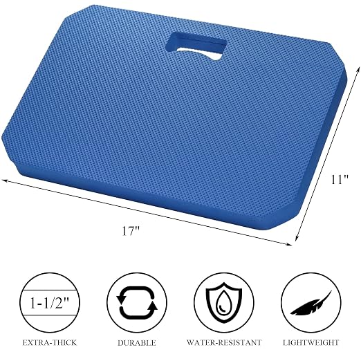 Hacaroa Set of 3 Extra Thick Kneeling Pad, High Density Foam Garden Kneeler, Comfortable Knee Pad Cushion for Work, Yoga Exercise, Baby Bath, Lightweight, Water Resistant, Blue