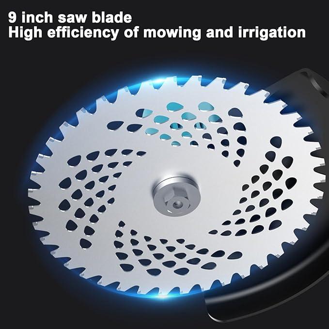 cdar 9 Inch Brushless Weed Trimmer, Electric Lawn Mower with 2 Batteries & 1 Charger, Retractable Home Weed Eater Cutter with D-Shaped Handle, Lightweight String Trimmer for Patio, Lawn & Garden US