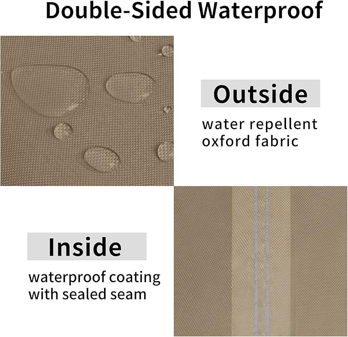 Easy-Going Waterproof Patio Sofa Cover UV Resistant 3 Seater Outdoor Sofa Cover Weatherproof Lawn Patio Furniture Cover with Tape Sealed Seam (88Wx32.5Dx33H inch, Camel)