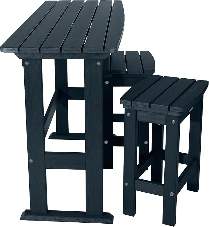 highwood Lehigh 3pc Counter Height Balcony Dining Set, Federal Blue
