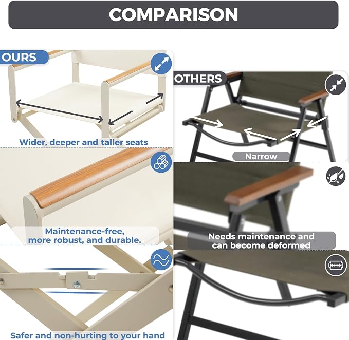 Grand patio 11-Piece Outdoor Dining Set, 10 Extra-Wide Folding Chairs & 1 Rectangle Expandable Table for 6-8 Person, Sling Mesh Patio Chairs with Wood Grain Table for Yard, Poolside, Deck, Apricot