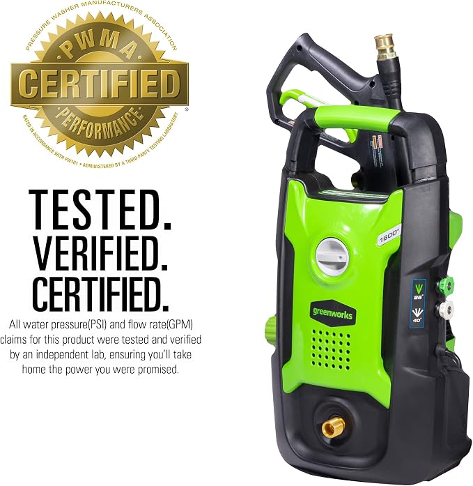 Greenworks 1600 PSI (1.2 GPM) Electric Pressure Washer & Meguiar’s Gold Class Car Wash - for Father's Day, Give The Gift of a Clean and Glossy Car - 64 Oz