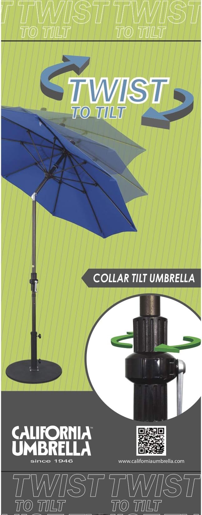 California Umbrella 11' Rd Tahoe Series Aluminum Patio Umbrella, Crank Lift, Collar Tilt, Bronze Finish