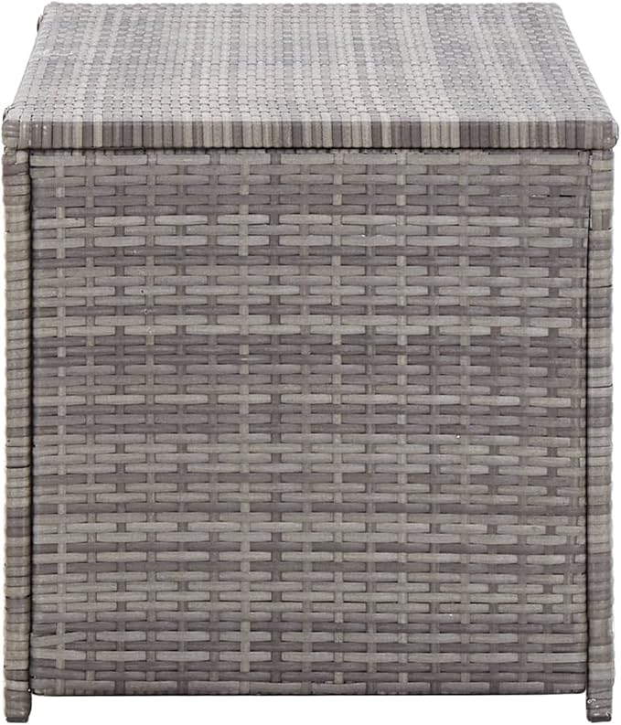 Festnight Patio Storage Box Deck Box for Patio Furniture, Outdoor Cushions, Garden Tools and Pool Toys Poly Rattan 39.4"x19.7"x19.7" Gray