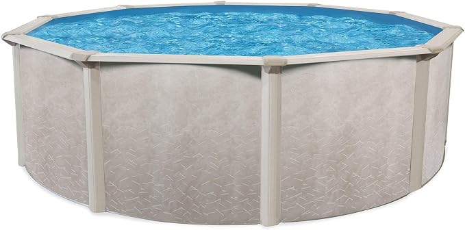 Aquarian Above Ground Pool Kit w/ Pump & Leaf Skimmer, Phoenix Steel-Frame, 24', Cognac - Large Heavy-Duty Outdoor Family Swimming Pool for Backyard, Patio, and Yard