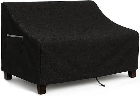 Outdoor Sofa Cover, Waterproof Patio Furniture Cover 78.7W x 38.2D x 35H inches Heavy Duty 600D Oxford Fabric Black