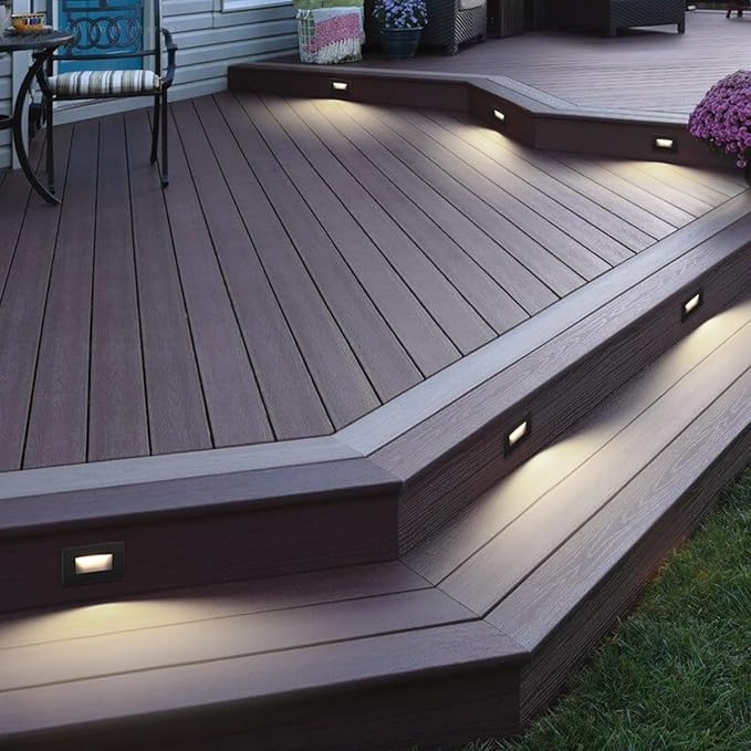 LEONLITE 12-Pack 5CCT 120V LED Step Lights, Horizontal, Black | 150LM, 5%-100% Dimmable, CRI90, ETL, Indoor Outdoor Stair Lights, Wet Location, 2700K/3000K/3500K/4000K/5000K, Aluminum