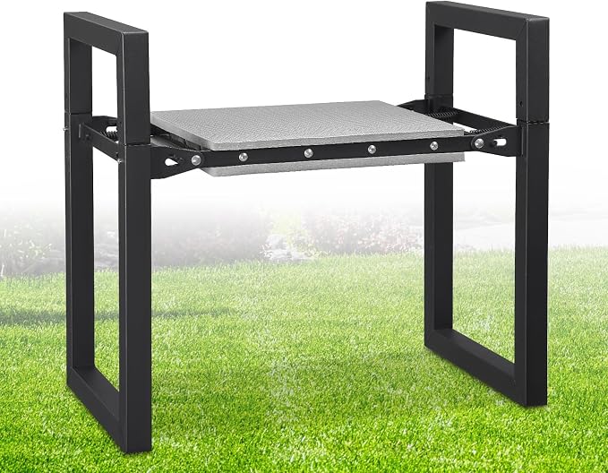 Garden Kneeling Stool Foldable, 2-in-1 Portable Kneeler and Seat with 12.6" Extra Wide Thickened Cushion, Comfortable for Gardening, Weeding, Outdoor Use - Support Up to 330lbs, Lightweight & Sturdy
