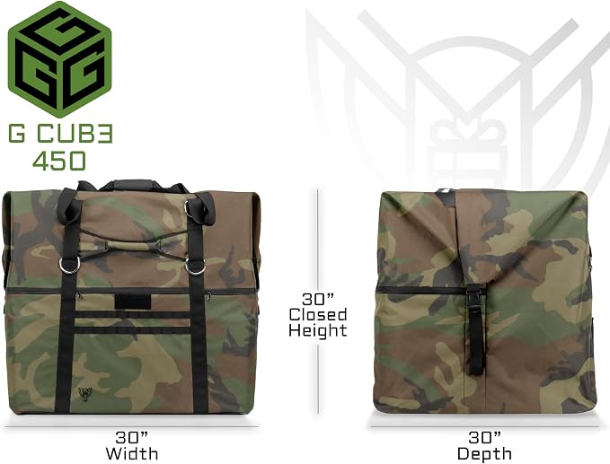 Xtreme Sight Line ~ AQUA G CUBƎ 450 Waterproof Faraday Bag for Large Generators and Electronics ~ Protects Against EMP/CME/EMF/RF ~ Diamond Form Farday Lined Interior ~ Woodland Camo