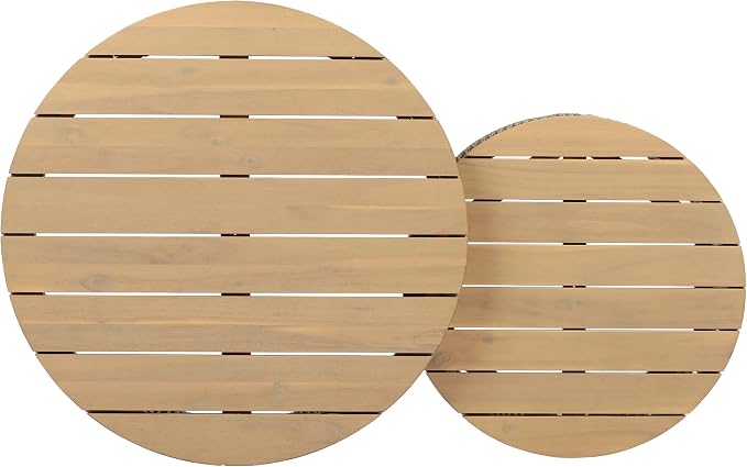 Christopher Knight Home Dalba Acacia Wood Outdoor Loveseat and Coffee Table Set, 3 Piece Patio Furniture Set with Removable Cushion, Solid Wood Outdoor Conversation Set, Light Teak+Beige