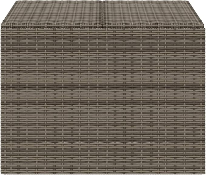 Gecheer Outdoor Storage Box, Medium Grey PE Rattan Deck Box with Waterproof Cover, 291L Capacity for Patio, Balcony, Garden