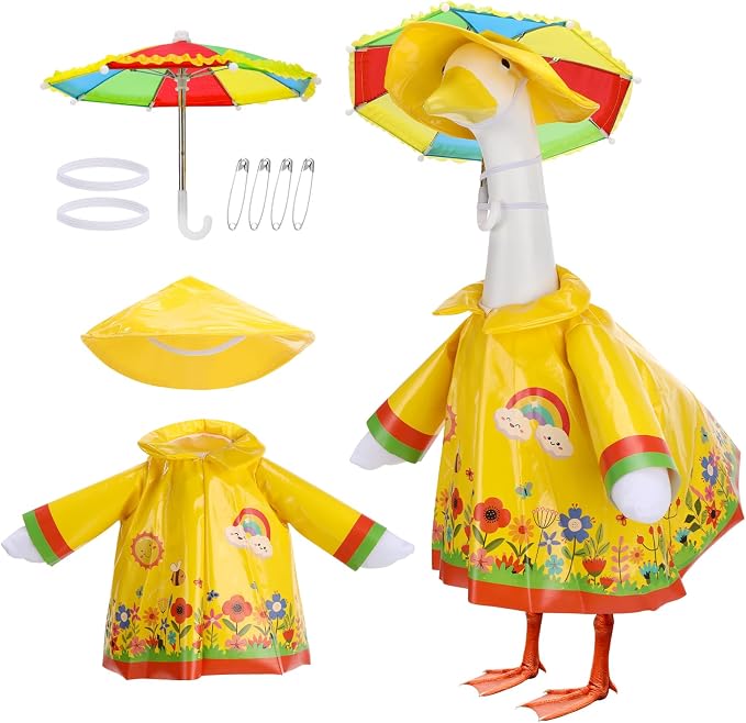 Porch Goose Outfit Summer Hawaiian Fishing Porch Goose Outfit Clothes Costume for 23 In Statue Garden Yard Decor