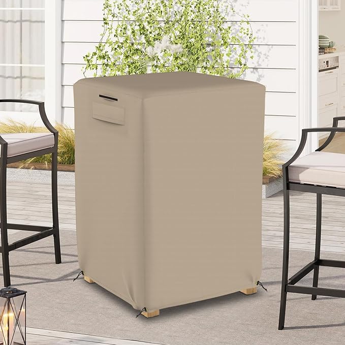 Seal Skin Covers Outdoor Square Coffee Table Cover, Heavy-Duty Elite PVC Waterproof & UV-Resistant Material, All-Weather Protection for Patio Furniture (Beige, 42"L x 24"W x 18"H)