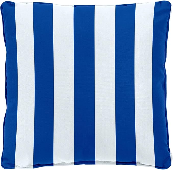 BrylaneHome Bh Outdoor Performance 20" Square Throw Pillow - Bright Cobalt Cabana