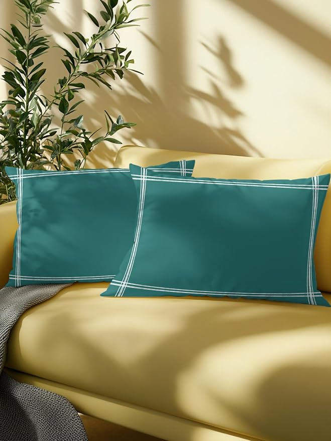 Waterproof Outdoor Pillow 1 Pack Solid Color Decorative Throw Pillows Cover & Insert 20x12 Inch Lumbar Pillowcase Dark Green Vintage Pillows for Couch Sofa Bed Patio Furniture Indoor Outdoor