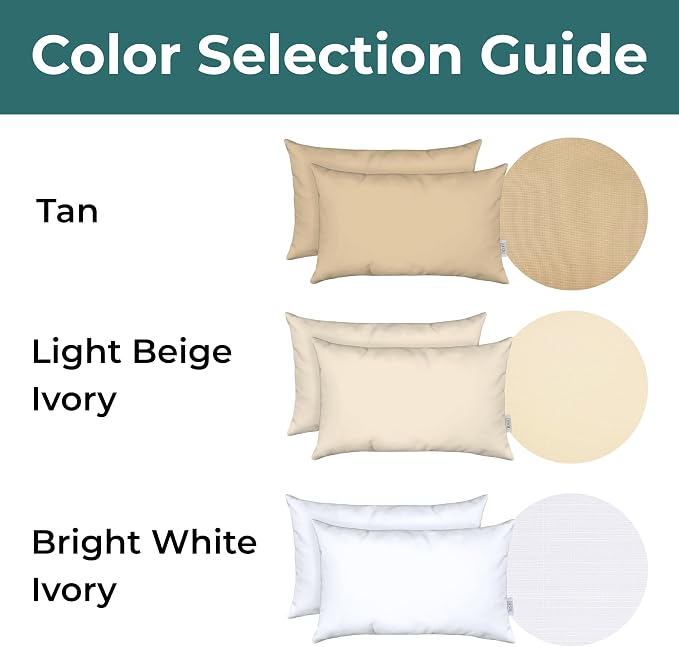 RSH Décor Neck Roll Bolster Pillows – Set of 4 | 20” x 6” | Outdoor Throw Pillows for Patio Furniture, Porch, Deck, or Poolside Chairs | Water & Fade-Resistant | Goldenrod Tan