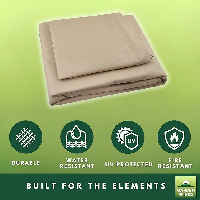 Garden Winds Durable 350 Replacement Canopy Top Compatible with Summer Veranda 10 ' x 10' Gazebo Models L-GZ093PST, G-GZ093PST, TGZ093 - Beige