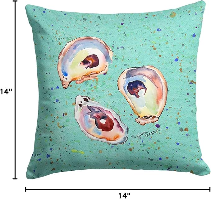 Caroline's Treasures 8463PW1414 Oyster Fabric Decorative Pillow Machine Washable, Indoor Outdoor Decorative Pillow for Couch, Bed or Patio, 14Hx14W