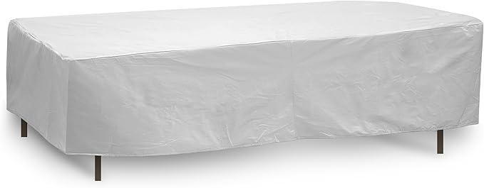 Protective Covers Weatherproof Table Cover, 80 Inch x 84 Inch, Oval/Rectangle Table, Gray - 1155