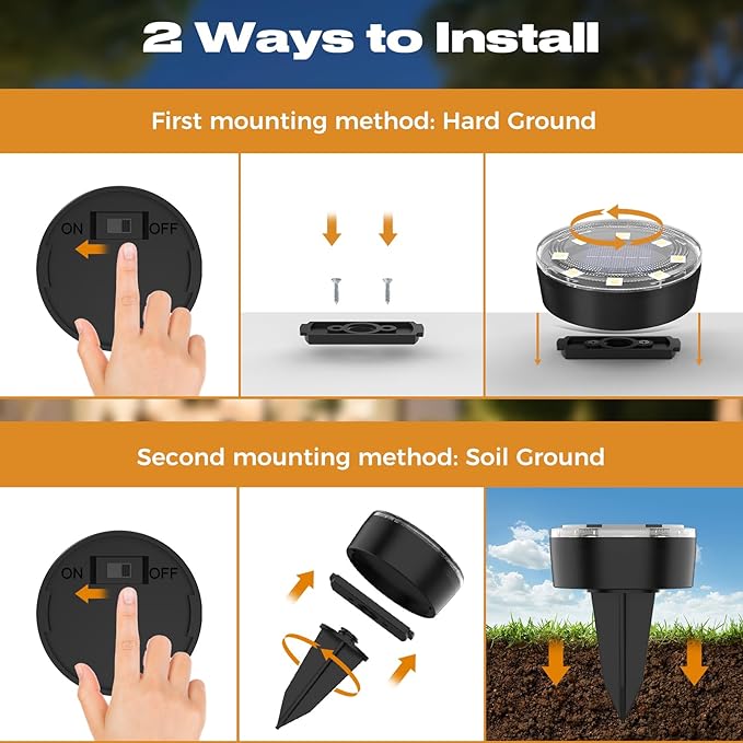 vighep Mini Solar Ground Lights, 24 Pack Solar Lights Outdoor Waterproof, Upgraded LED Flat Landscape Lighting for Outside Pathway Garden Patio Yard Driveway,Cold White