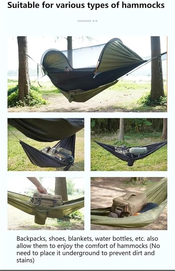 Camping Hammock， Portable Camping Travel Gear Hammock 30kg Load Capacity(Red)