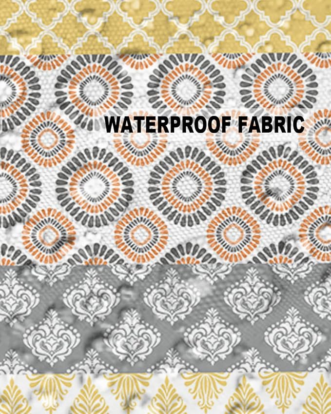Outdoor Waterproof Throw Pillow Covers Set of 2 Yellow Boho Stripe Tribal Vingtage Lumbar Pillowcases 20x12 Inches Bohemian Style Decorative Pillows Cushion Case Patio Pillows for Couch Bed Garden