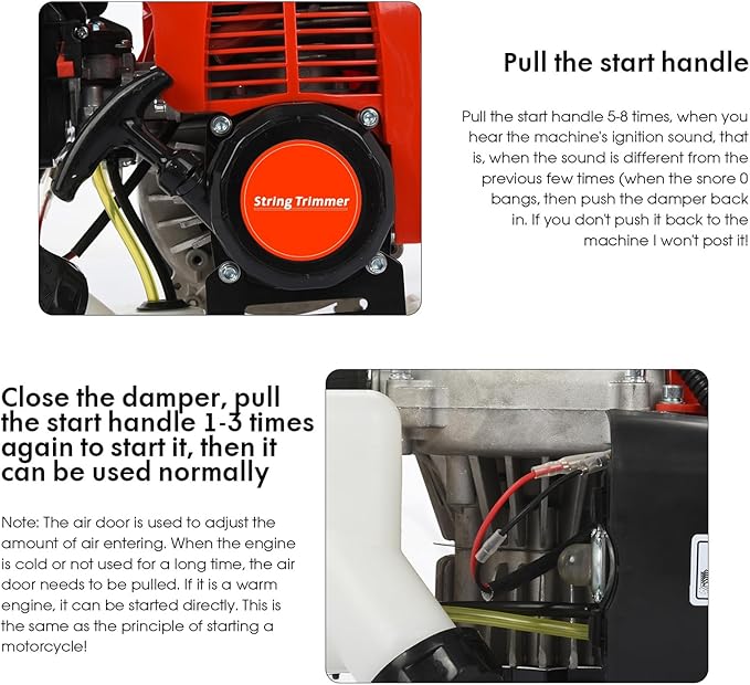 Weed Eater Gas Powered Hedge Trimmer Strong Powerful Full Functioning Guard Accessories Hedge Trimmer 52cc Petrol Hedge Trimmer Chainsaw Brush Cutter Red